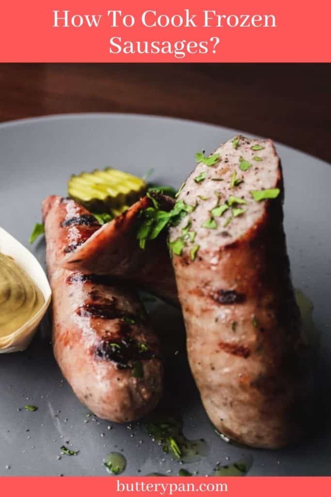 how to cook frozen sausages pin