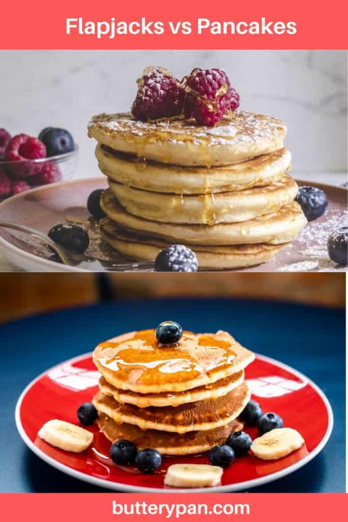 Flapjacks vs Pancakes pin